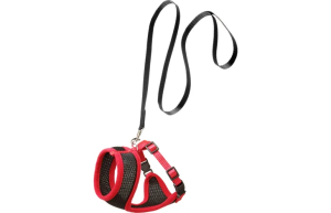 HARNAIS AVEC LAISSE HARMS NOIR & ROUGE taille L