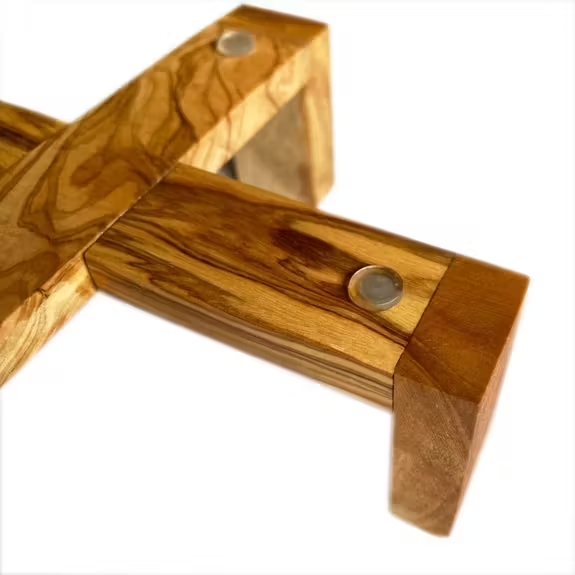Bol d'alimentation "PIATTO" 0,4 litre en bois d'olivier et bol en porcelaine