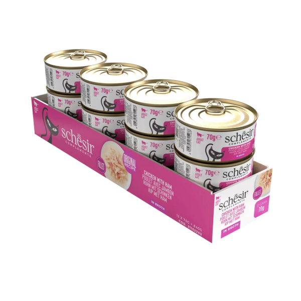 2ur0cgdhrf4omcw4wxli.png Schesir Cat 70gr - POULET & JAMBON (bouillon)