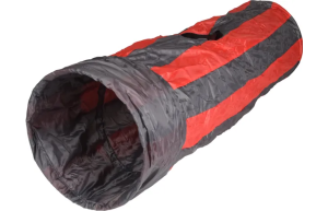 JOUET FELINE TUNNEL AVEC BALLE GRIS & ROUGE