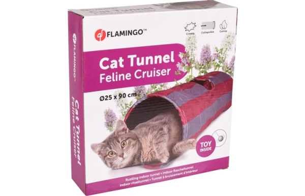 33161-v-01.png JOUET FELINE TUNNEL AVEC BALLE GRIS & ROUGE