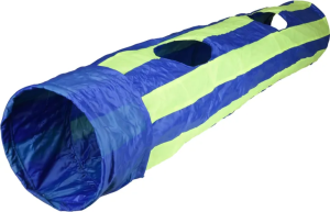 JOUET FELINE TUNNEL AVEC BALLE BLEU & VERT
