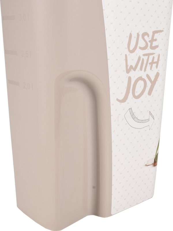 Conteneur à croquettes June Rectangle Taupe & Blanc 4,1L