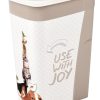Conteneur à croquettes June Rectangle Taupe & Blanc 4,1L