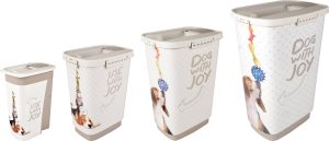 Conteneur à croquettes June Rectangle Taupe & Blanc 4,1L