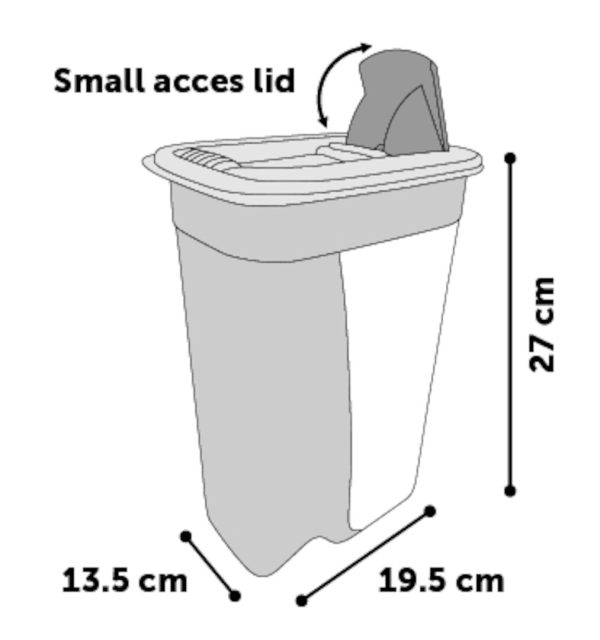 Conteneur à croquettes June Rectangle Taupe & Blanc 4,1L