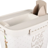 Conteneur à croquettes June Rectangle Taupe & Blanc 8.4L