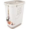 Conteneur à croquettes June Rectangle Taupe & Blanc 8.4L