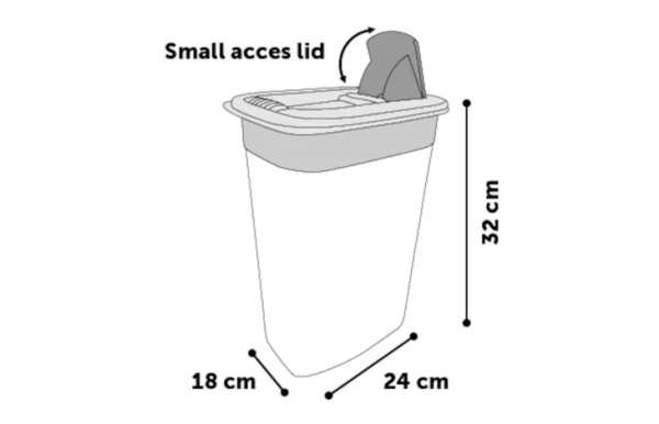 Conteneur à croquettes June Rectangle Taupe & Blanc 8.4L