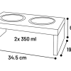 GAMELLE POUR LA NOURRITURE ET L'EAU DUO DINNER SUPPORT KATO RECTANGLE ARGENT & BRUN