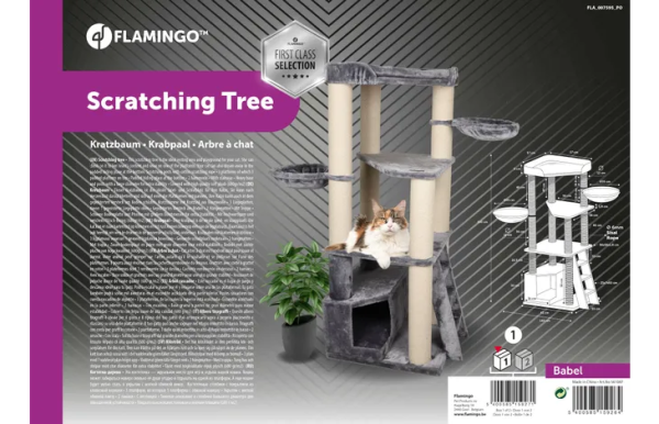 ARBRE À CHAT BABEL GRIS & BLANC