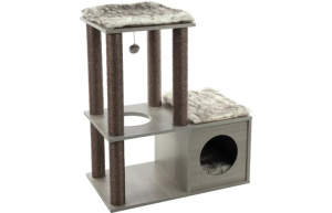 ARBRE À CHAT ADINDA GRIS & GRIS FONCÉ