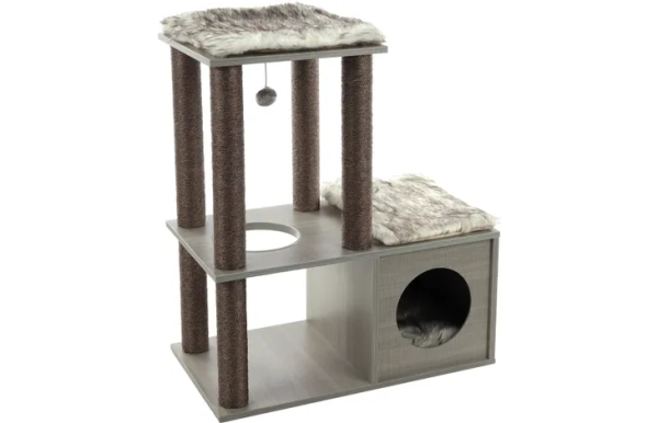 ARBRE À CHAT ADINDA GRIS & GRIS FONCÉ