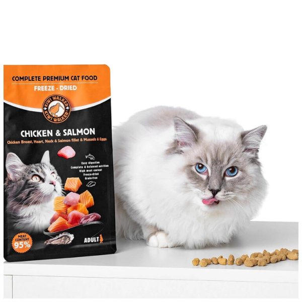 6614-1-kiwi-walker-kompletni-mrazem-sus-ene-krmivo-pro-koc-ky-kur-e-s-lososem-150-g2.jpeg Kiwi Walker Aliment complet lyophilisé pour chat Poulet et saumon 150 g
