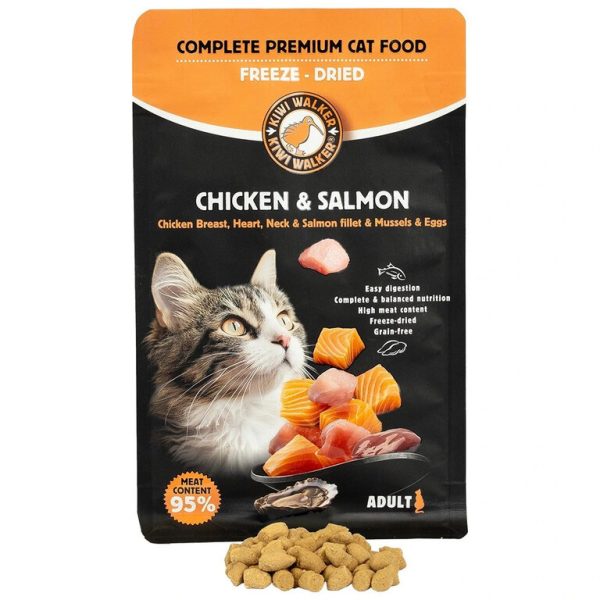 6614-kiwi-walker-kompletni-mrazem-sus-ene-krmivo-pro-koc-ky-kur-e-s-lososem-150-g.jpeg Kiwi Walker Aliment complet lyophilisé pour chat Poulet et saumon 150 g
