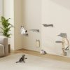 Arbre à Chat Mural Meubles avec 4 Niveaux Hamac Planche à Griffer & Tapis 2 Plateformes de Saut Arbre à Grimper Économiseur d'Espace Gris