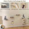 Arbre à Chat Mural Meubles avec 4 Niveaux Hamac Planche à Griffer & Tapis 2 Plateformes de Saut Arbre à Grimper Économiseur d'Espace Gris