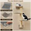 Arbre à Chat Mural Meubles avec 4 Niveaux Hamac Planche à Griffer & Tapis 2 Plateformes de Saut Arbre à Grimper Économiseur d'Espace Gris