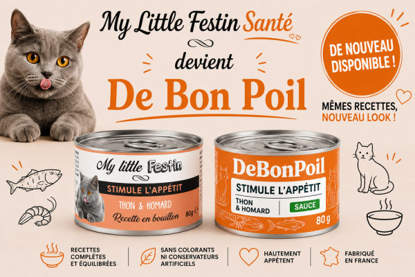 DE BON POIL Pâtée ''Stimule l'appétit'' - Thon et homard en sauce 80g