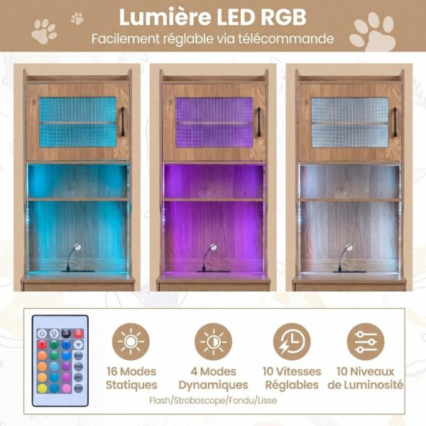 Le Manoir des Moustaches – Meuble multifonction lumineux pour chat