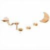 Ensemble de 6 Meubles Muraux pour Chat Étagères avec Hamac Pont Arbre à Chat à 2 Niveaux Plates-Formes Marches Poteaux à Griffer Beige