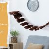 Arbre à Chat Mural en Bois avec Couchage et Escalier Pont à 9 Étapes 123 x 20 x 17 CM Charge max : 10KG Marron