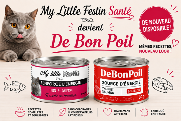 image-thon-saumon-en-bouillon.png DE BON POIL Boîte pour Chat Énergie 80g - Bouillon Thon & Saumon - Boost Vitamines