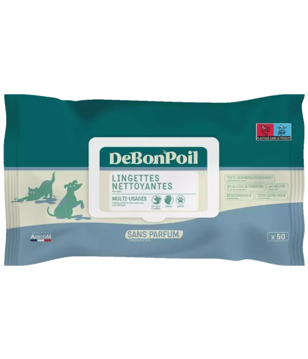 lingettes-nettoyantes-sans-parfum-chien-chat.png Lingettes nettoyantes " DE BON POIL"
