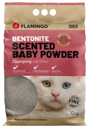 LITIÈRE POUR CHAT BENTONITE AVEC POUDRE DE BÉBÉ GRANULÉS FINS AGGLOMÉRANT