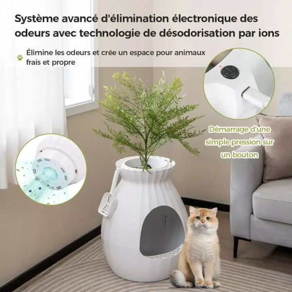 maison-de-chat-pv10140de-wh-4.jpeg Maison de toilette pour Chat 63L , intelligente