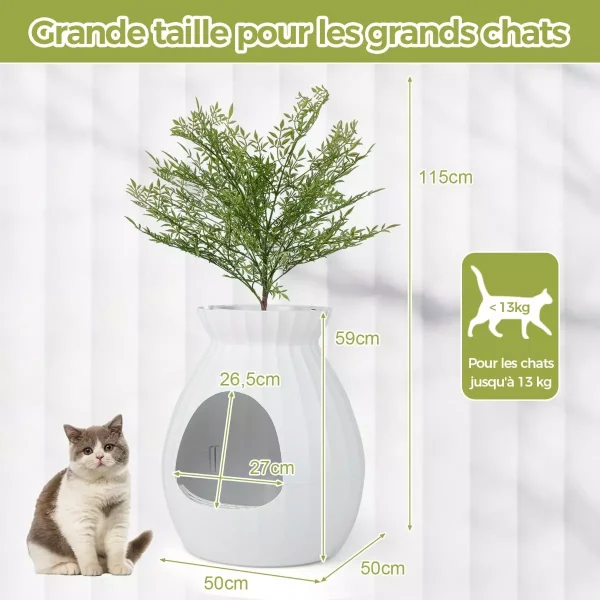 maison-de-chat-pv10140de-wh-8.jpeg Maison de toilette pour Chat 63L , intelligente