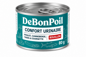 DE BON POIL  Pâtée ''Confort urinaire'', bouillon Poulet et Canneberge 80g