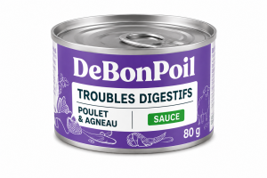 DE BON POIL  Pâtée ''Troubles digestifs'' - Poulet et agneau en sauce 80g