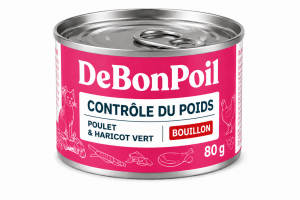 DE BON POIL Contrôle du Poids 80g pour Chat - Bouillon Poulet & Haricots Verts