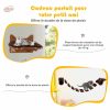 Arbre à Chat Mural en Bois avec Couchage et Escalier Pont à 9 Étapes 123 x 20 x 17 CM Charge max : 10KG Marron