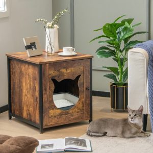 Meuble Litiere Chat Cadre en métal antirouille Industriel