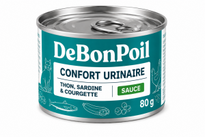 DE BON POIL  Pâtée ''Confort urinaire'' - Thon, sardine et courgette en sauce 80g