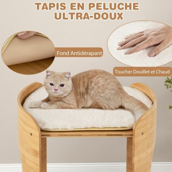 tour-pour-chat-sur-lev-e-pv10149be-2.jpeg Tour surélevée pour chat en bambou – Élégance, confort et bien-être