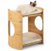 tour-pour-chat-sur-lev-e-pv10149be-6.jpeg Tour surélevée pour chat en bambou – Élégance, confort et bien-être