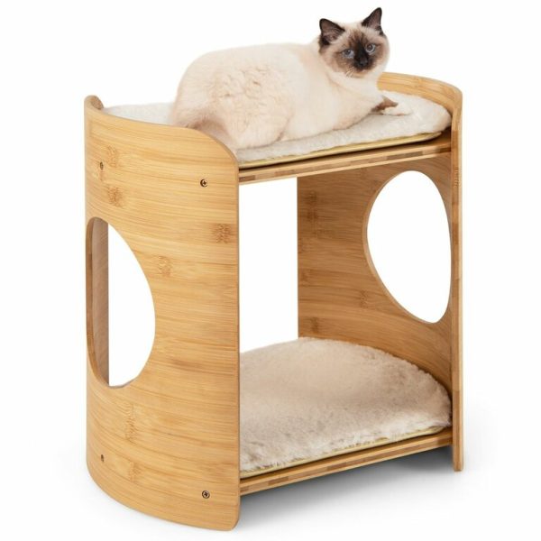 tour-pour-chat-sur-lev-e-pv10149be-6.jpeg Tour surélevée pour chat en bambou – Élégance, confort et bien-être