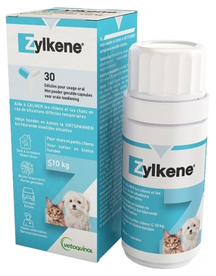vetoquinol-zylkene-75-p83275.jpeg Vetoquinol - Zylkene 75 mg / 1-10 kg x 30 comprimés